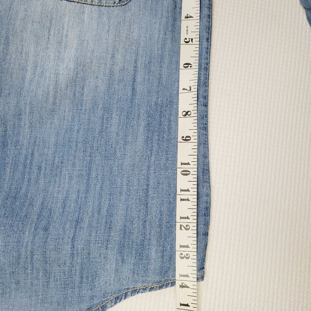 BDG Urban Outfitters Chambray Shirt Blue Size Small Studded Button-Down Western - Picture 7 of 9